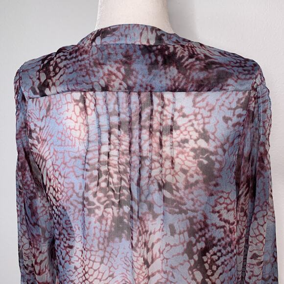 Patterson J. Kincaid Long Sleeve Sheer Top Purple Small - Picture 11 of 14